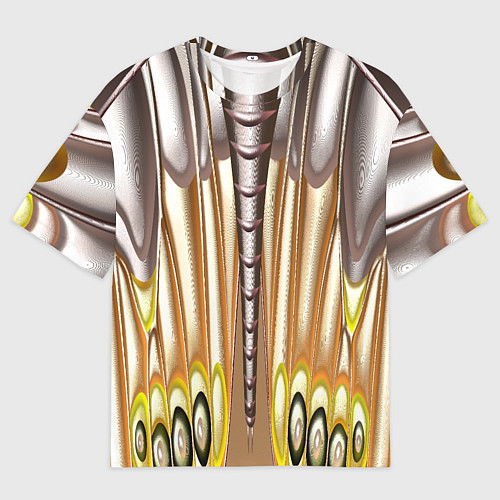 Женская футболка оверсайз Абстрактный рисунок по мотивам крыла бабочки / 3D-принт – фото 1