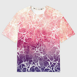 Футболка оверсайз женская Абстракция - паутинка на сине-красном фоне, цвет: 3D-принт