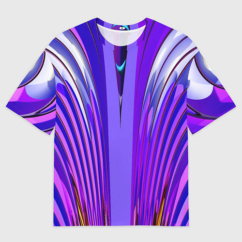 Женская футболка оверсайз Фиолетовые линии и полосы / 3D-принт – фото 1