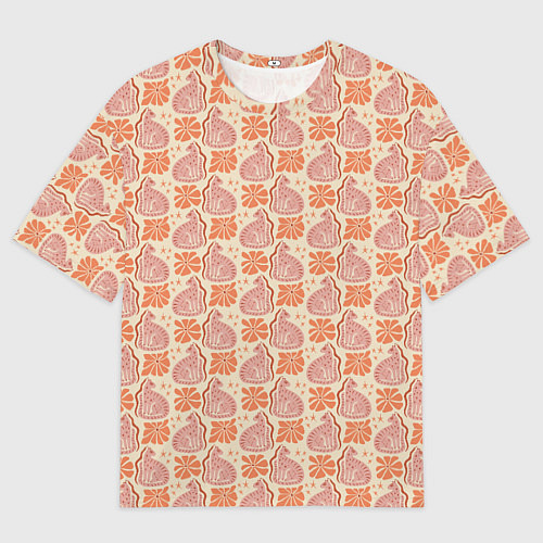 Женская футболка оверсайз Тигрица со змейкой / 3D-принт – фото 1