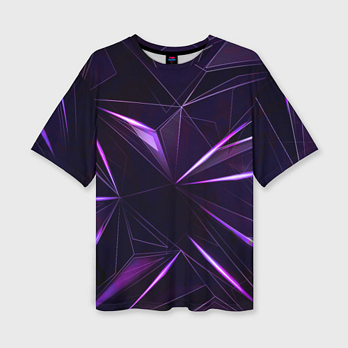 Женская футболка оверсайз Фиолетовый хрусталь / 3D-принт – фото 1