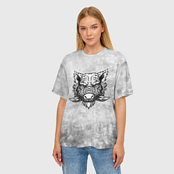 Футболка оверсайз женская Texture - дикий секач, цвет: 3D-принт — фото 2