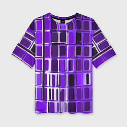 Женская футболка оверсайз Фиолетовые прямоугольники