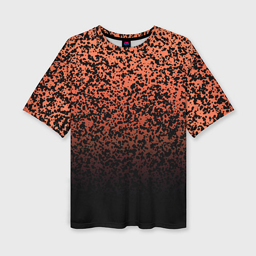 Женская футболка оверсайз Оранжево-розовый пятнистый / 3D-принт – фото 1