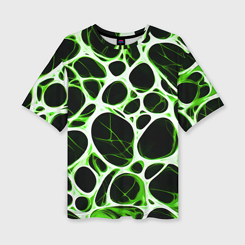 Женская футболка оверсайз Зелёная морская волна / 3D-принт – фото 1