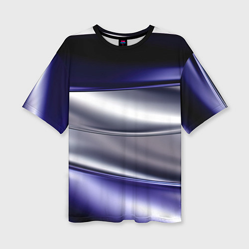 Женская футболка оверсайз Белая абстракция на фиолетовом / 3D-принт – фото 1