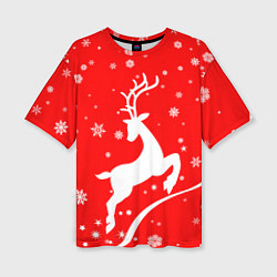 Футболка оверсайз женская Christmas deer, цвет: 3D-принт