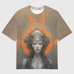 Футболка оверсайз женская Девушка в футуристичном шлеме, цвет: 3D-принт