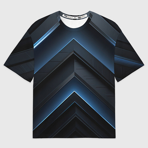 Женская футболка оверсайз Синий мир абстракции / 3D-принт – фото 1