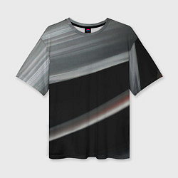 Женская футболка оверсайз Black grey abstract