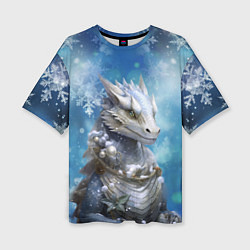 Женская футболка оверсайз Зимний дракон