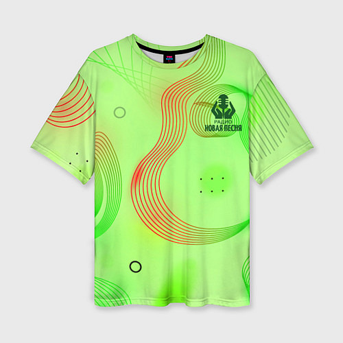 Женская футболка оверсайз Радио Новая Песня с молнией / 3D-принт – фото 1