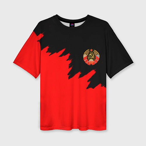 Женская футболка оверсайз СССР красный стиль силы / 3D-принт – фото 1