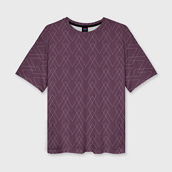 Женская футболка оверсайз Бордовый геометричные линии