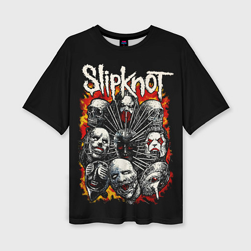 Женская футболка оверсайз Slipknot метал-группа / 3D-принт – фото 1