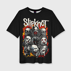 Женская футболка оверсайз Slipknot метал-группа