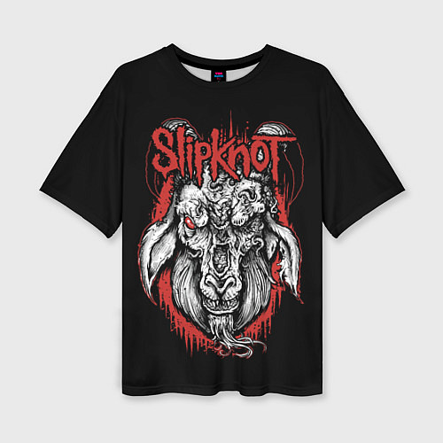 Женская футболка оверсайз Slipknot - козёл / 3D-принт – фото 1