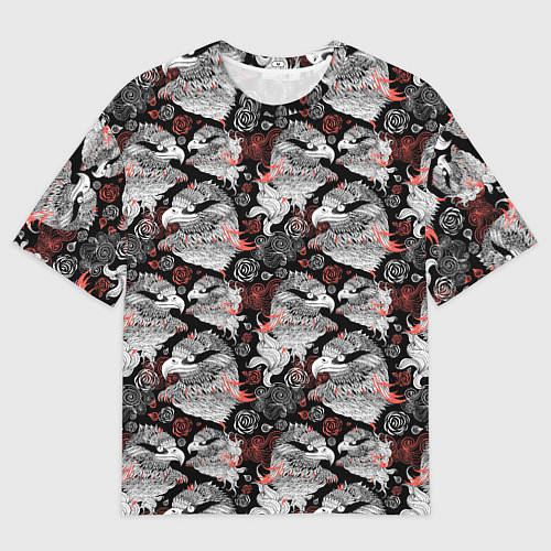 Женская футболка оверсайз Портреты орлов / 3D-принт – фото 1