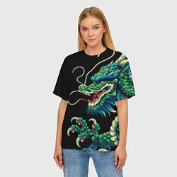 Футболка оверсайз женская Japanese irezumi - dragon, цвет: 3D-принт — фото 2