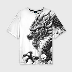 Женская футболка оверсайз Морда дракона - ирезуми