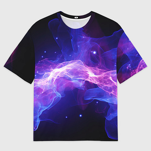 Женская футболка оверсайз Фиолетовый туман в движении / 3D-принт – фото 1