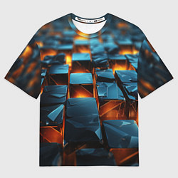 Футболка оверсайз женская Темные плитки в лаве, цвет: 3D-принт