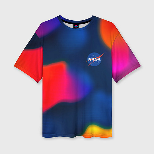 Женская футболка оверсайз Nasa gradient sportcolor / 3D-принт – фото 1