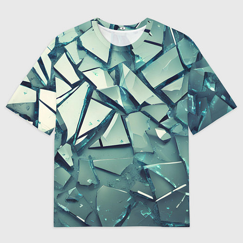 Женская футболка оверсайз Битое стекло текстура / 3D-принт – фото 1