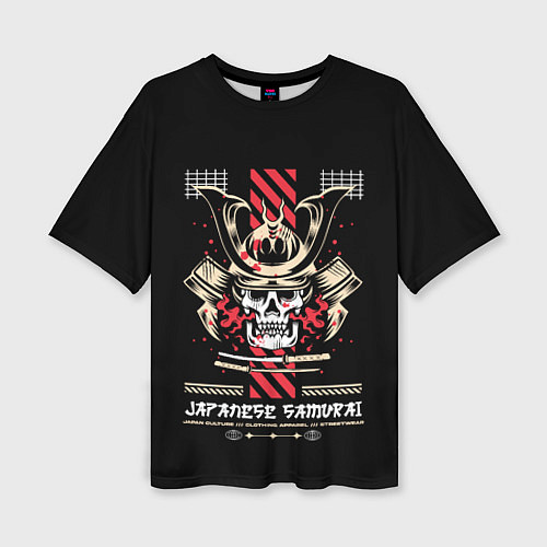 Женская футболка оверсайз Japanese samurai streetwear / 3D-принт – фото 1