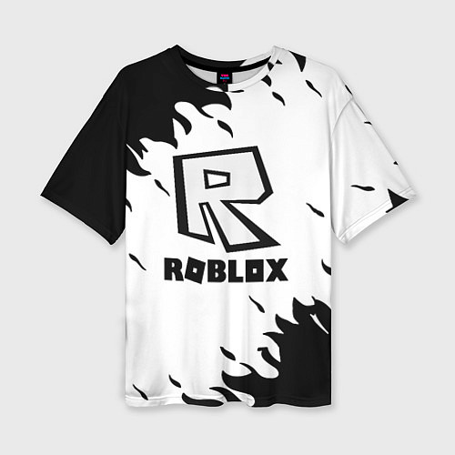 Женская футболка оверсайз Roblox fire games / 3D-принт – фото 1