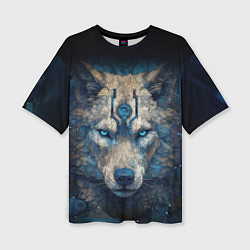 Женская футболка оверсайз Fantasy wolf