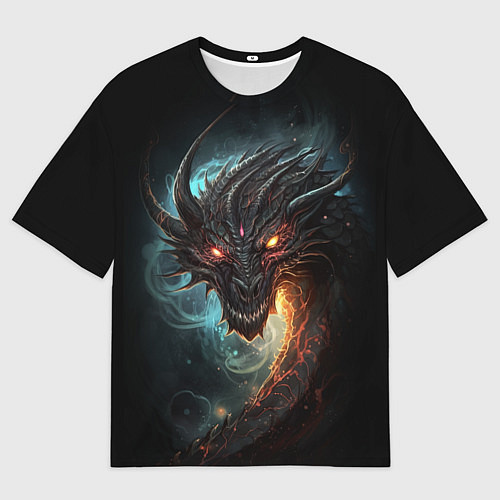 Женская футболка оверсайз Фэнтази дракон символ 2024 / 3D-принт – фото 1
