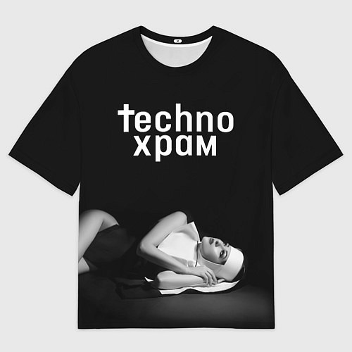 Женская футболка оверсайз Techno храм монашка лежит / 3D-принт – фото 1