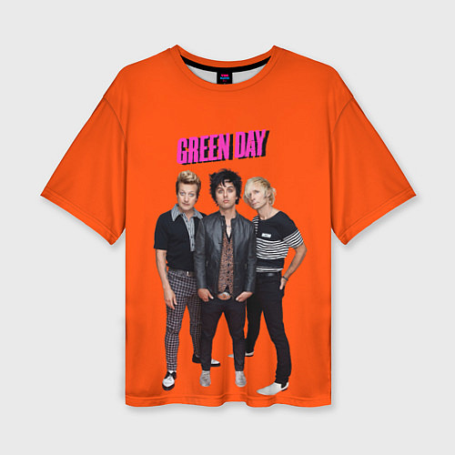 Женская футболка оверсайз Green Day trio / 3D-принт – фото 1