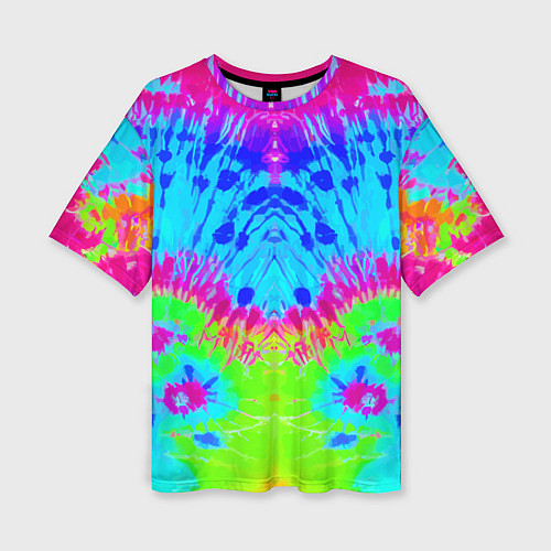 Женская футболка оверсайз Tie-Dye abstraction / 3D-принт – фото 1