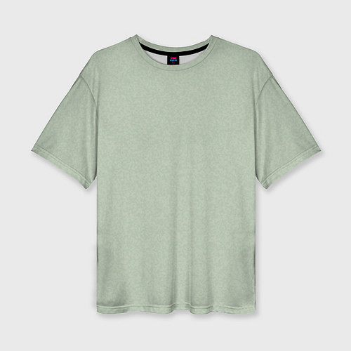 Женская футболка оверсайз Однотонный серо-зелёный текстура / 3D-принт – фото 1