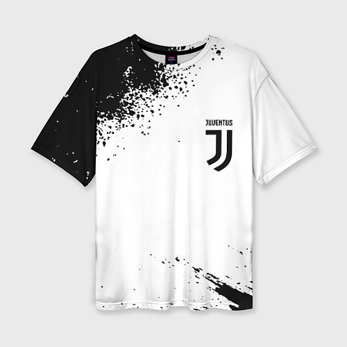 Женская футболка оверсайз Juventus sport color black / 3D-принт – фото 1