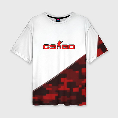 Женская футболка оверсайз Counter strike камуфляж скин / 3D-принт – фото 1