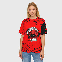 Футболка оверсайз женская Counter strike смерть логотип команды стикер, цвет: 3D-принт — фото 2