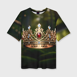 Женская футболка оверсайз Королевская корона узорная