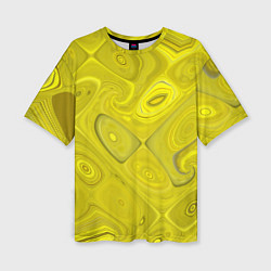 Женская футболка оверсайз Желтые плавленные клетки