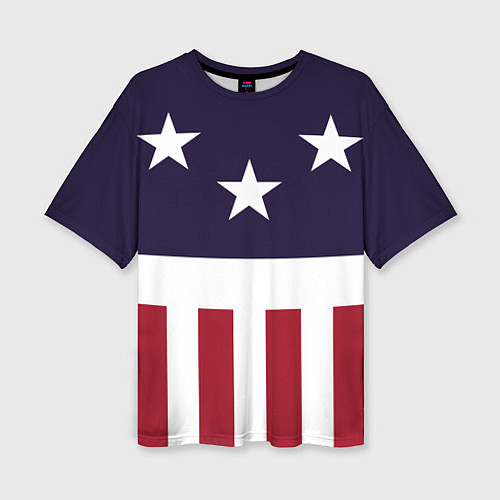 Женская футболка оверсайз Флаг Америки / 3D-принт – фото 1