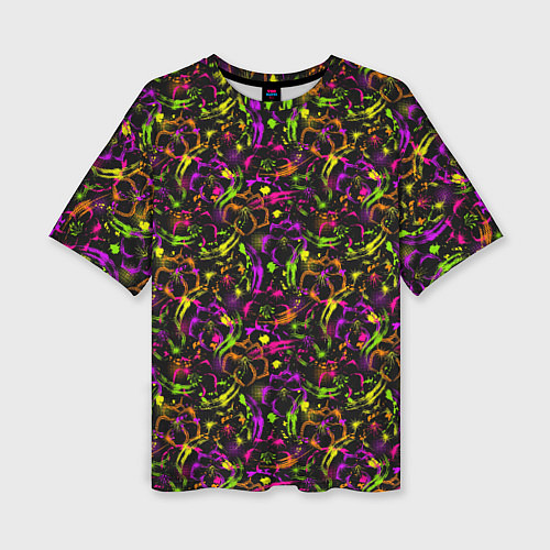 Женская футболка оверсайз Color bright pattern / 3D-принт – фото 1