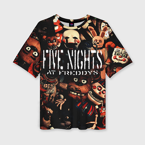 Женская футболка оверсайз Пять ночей с Фредди сборник аниматроников / 3D-принт – фото 1