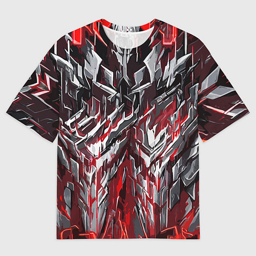 Женская футболка оверсайз Острый металл красный / 3D-принт – фото 1