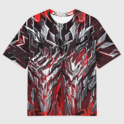 Женская футболка оверсайз Острый металл красный