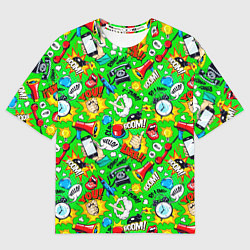 Женская футболка оверсайз Hello Like Boom