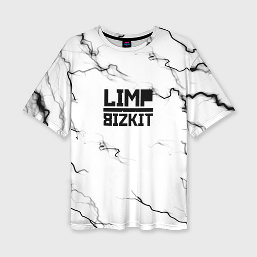 Женская футболка оверсайз Limp bizkit storm black / 3D-принт – фото 1