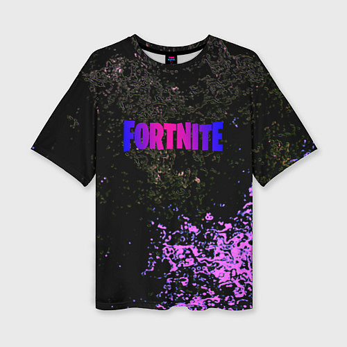 Женская футболка оверсайз Fortnite неоновый краски / 3D-принт – фото 1
