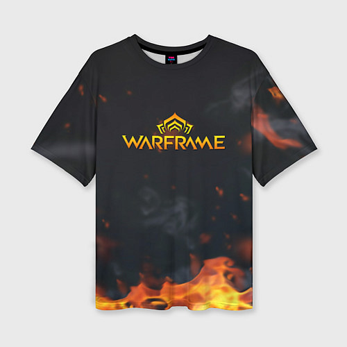 Женская футболка оверсайз Warframe шутер flame / 3D-принт – фото 1